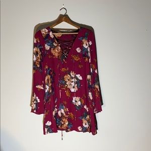 Tie-Up Floral Dress